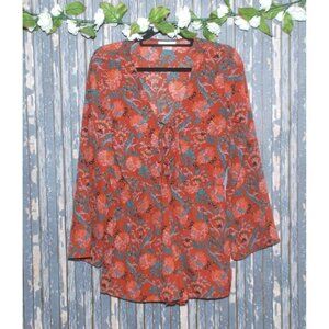 The Hanger Ladies Boho Maroon Shorts Romper Size M Long Sleeve Lined Lace Up